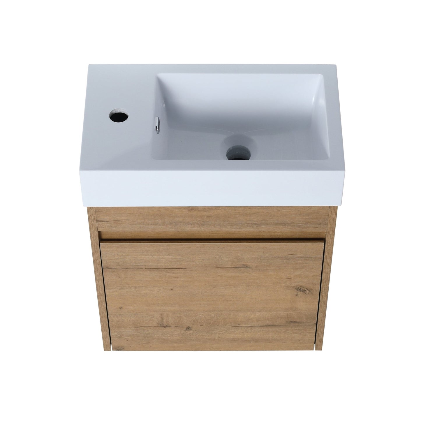 18'' Floating Wall - Mounted Bathroom Vanity with White Resin Sink & Soft - Close Cabinet Door - 1st Choice Furniture Direct
