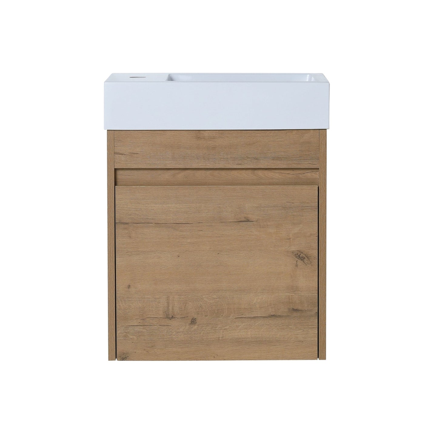 18'' Floating Wall - Mounted Bathroom Vanity with White Resin Sink & Soft - Close Cabinet Door - 1st Choice Furniture Direct