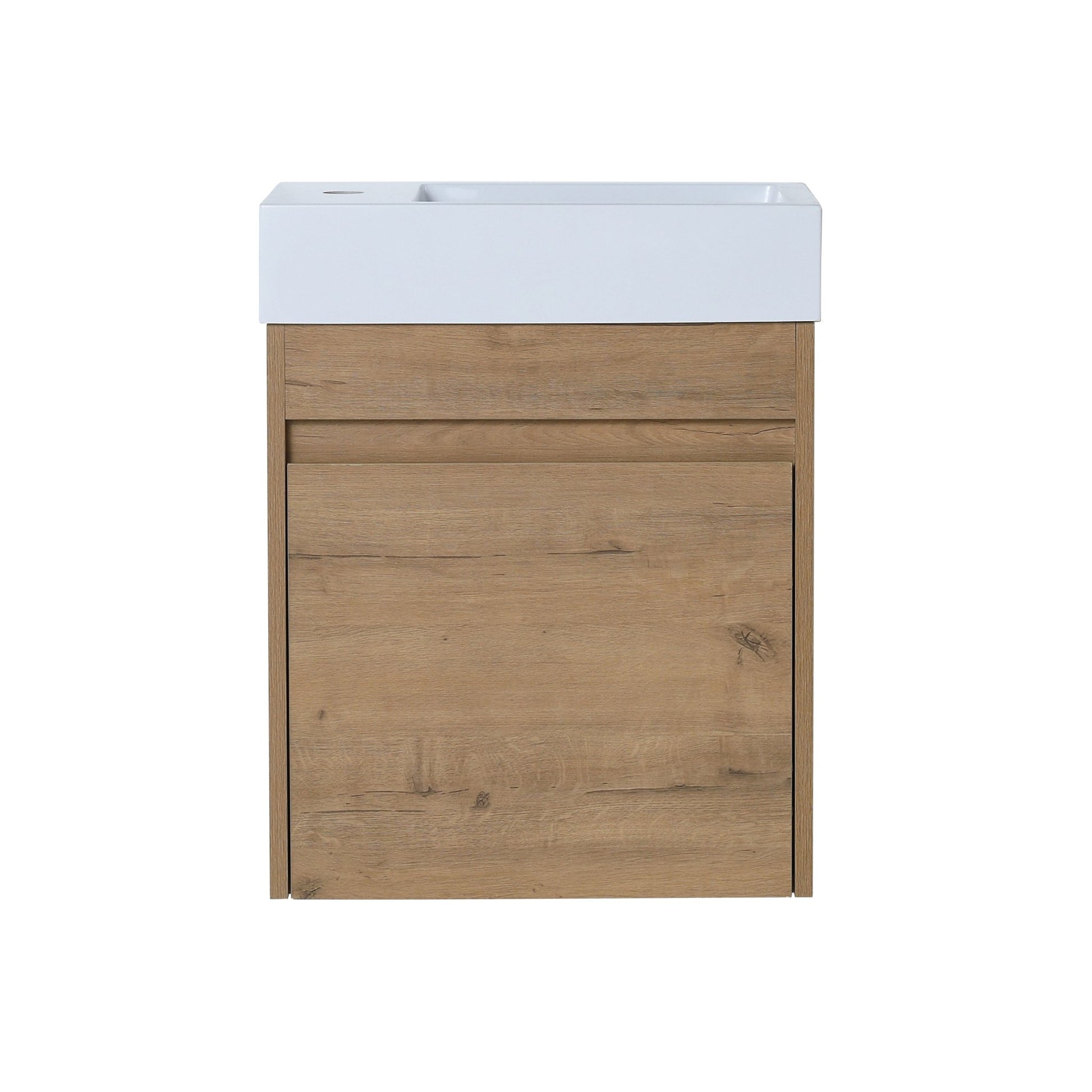 18'' Floating Wall - Mounted Bathroom Vanity with White Resin Sink & Soft - Close Cabinet Door - 1st Choice Furniture Direct