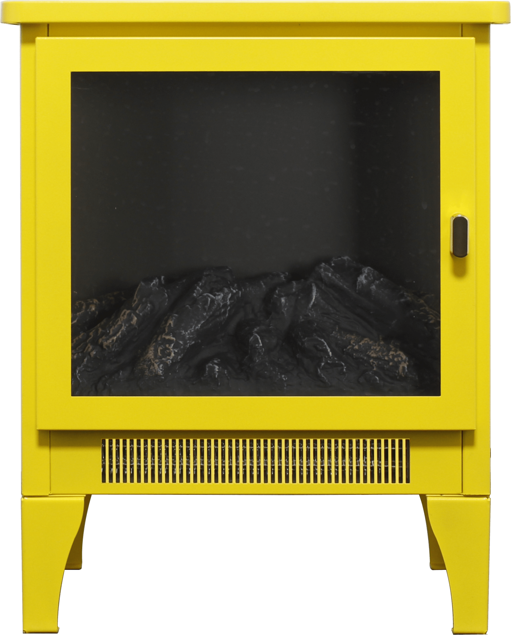 18 inch Freestanding Electric Fireplace Stove heater with 3D Flame effect,Lemon Yellow - 1st Choice Furniture Direct