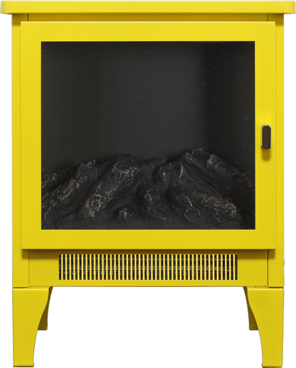 18 inch Freestanding Electric Fireplace Stove heater with 3D Flame effect,Lemon Yellow - 1st Choice Furniture Direct
