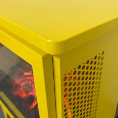 18 inch Freestanding Electric Fireplace Stove heater with 3D Flame effect,Lemon Yellow - 1st Choice Furniture Direct