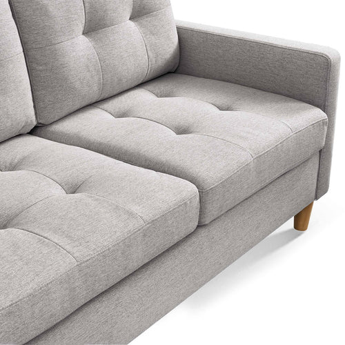 1st Choice Modern Convertible Sectional Sofa & Chaise in Light Grey