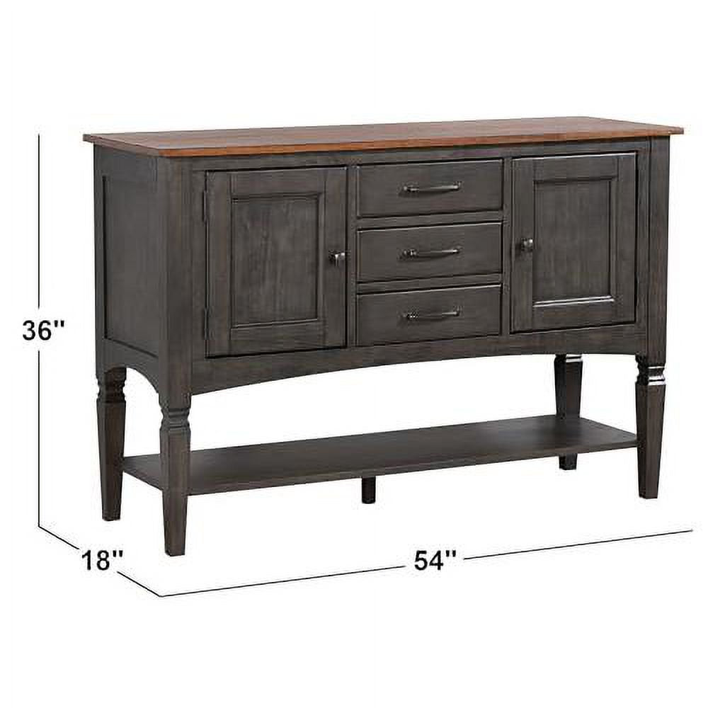 Sunset Trading Dakota 54" Buffet Server Table with Cabinets Drawers and Shelf