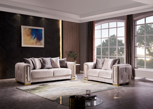 2Pc Modern Living Room Set in Beige