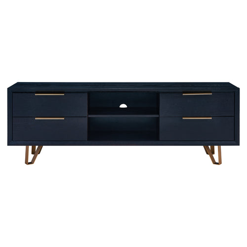 1st Choice Modern Living Room Malone Black Entertainment Console