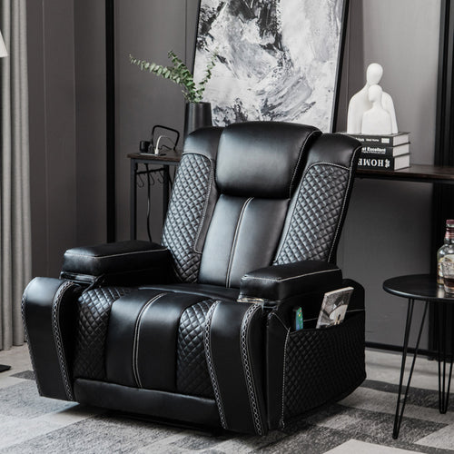 1st Choice Faux Leather Heated Theater Recliner Sofa with Massage Reclining