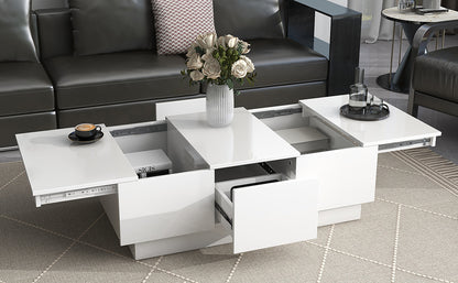 1st Choice Multifunctional White Coffee Table with 2 large Hidden Storage