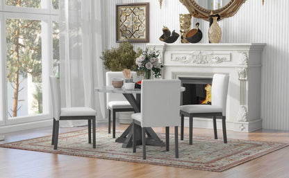 1st Choice 5-Piece Style Dining Table Set with 4 Upholstered Chairs