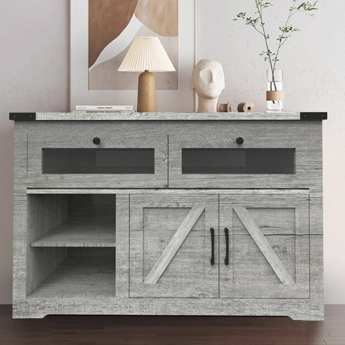 1st Choice Modern LED TV Cabinet with Storage Drawers in Cement Grey