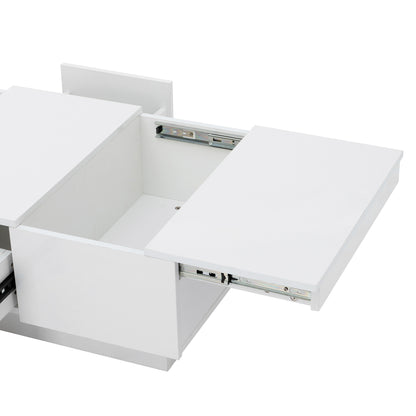 1st Choice Multifunctional White Coffee Table with 2 large Hidden Storage