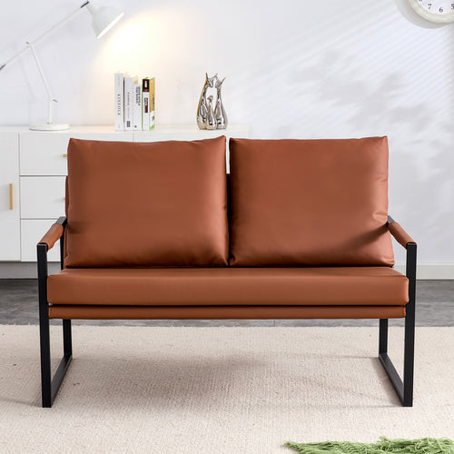 1st Choice Modern Two-Seater Sofa Chair with 2 Pillows - PU Leather