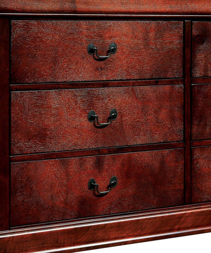 1pc Nightstand Cherry Finish Louis Philippe Solid wood English Dovetail Construction Antique Nickle Hanging Pulls - 1st Choice Furniture Direct
