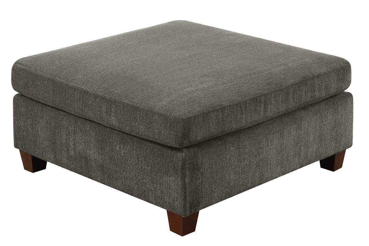 1pc OTTOMAN ONLY Grey Chenille Fabric Cocktail OTTOMAN Cushion Seat Living Room Furniture - 1st Choice Furniture Direct