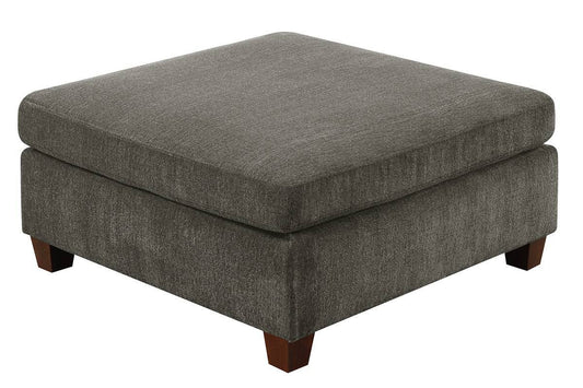 1pc OTTOMAN ONLY Grey Chenille Fabric Cocktail OTTOMAN Cushion Seat Living Room Furniture - 1st Choice Furniture Direct
