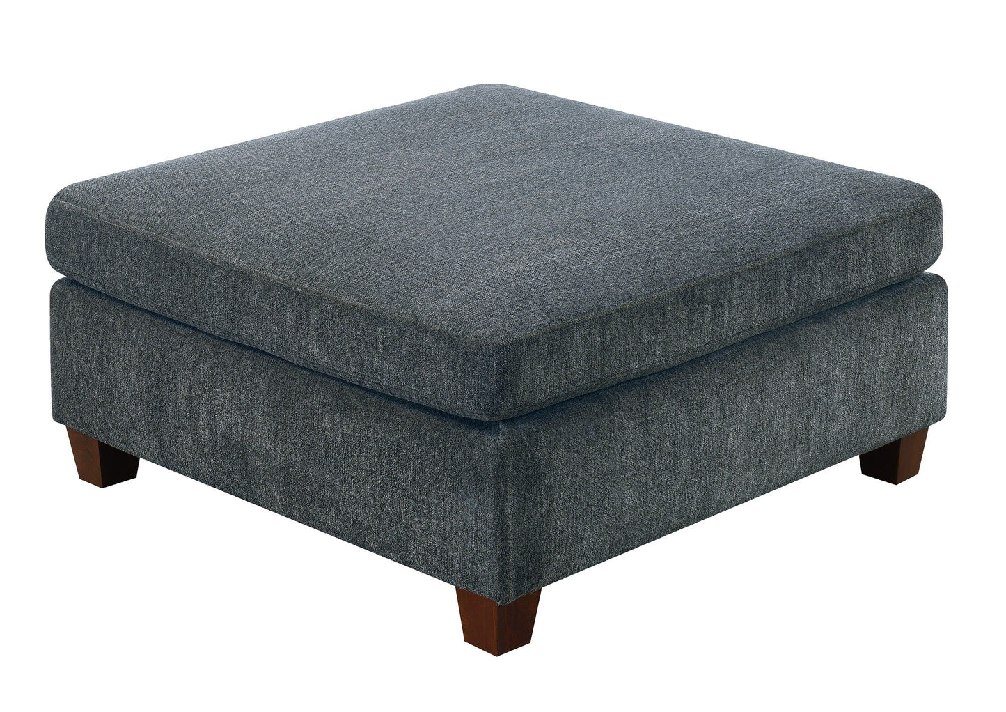 1pc OTTOMAN ONLY Grey Chenille Fabric Cocktail OTTOMAN Cushion Seat Living Room Furniture - 1st Choice Furniture Direct