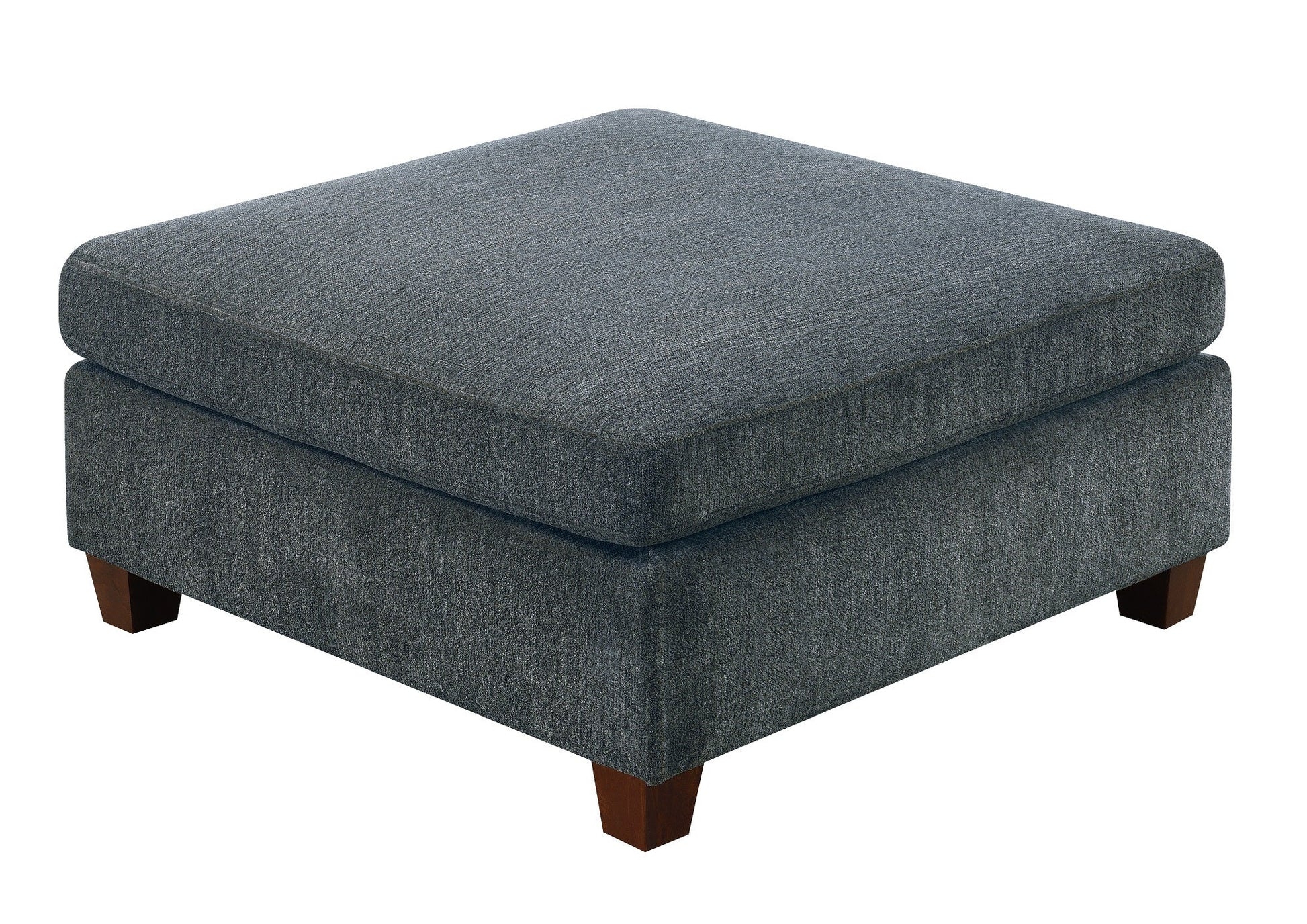 1pc OTTOMAN ONLY Grey Chenille Fabric Cocktail OTTOMAN Cushion Seat Living Room Furniture - 1st Choice Furniture Direct