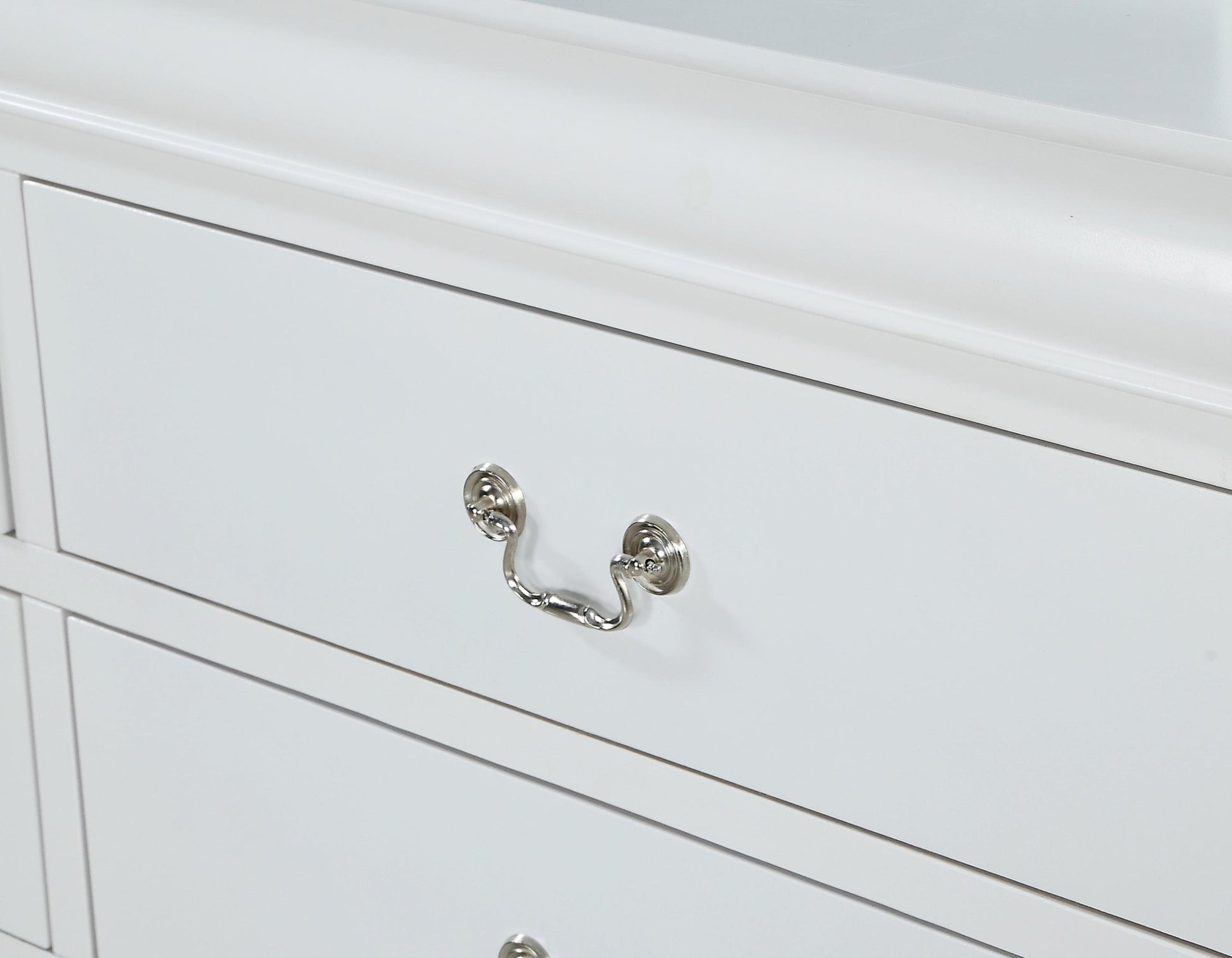 1pc White Finish Two Drawers Louis Philip Nightstand Solid Wood Contemporary & Simple Style - 1st Choice Furniture Direct