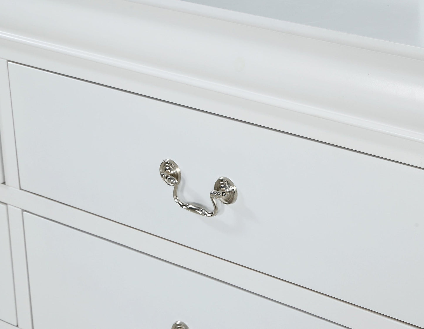 1pc White Finish Two Drawers Louis Philip Nightstand Solid Wood Contemporary & Simple Style - 1st Choice Furniture Direct