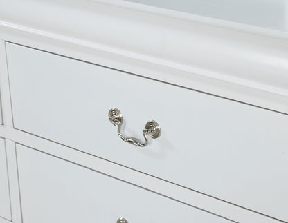 1pc White Finish Two Drawers Louis Philip Nightstand Solid Wood Contemporary & Simple Style - 1st Choice Furniture Direct