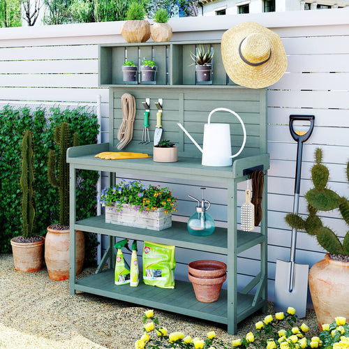 1st Choice Furniture Direct 1st Choice 65" Farmhouse Potting Bench - Rustic Outdoor Workstation