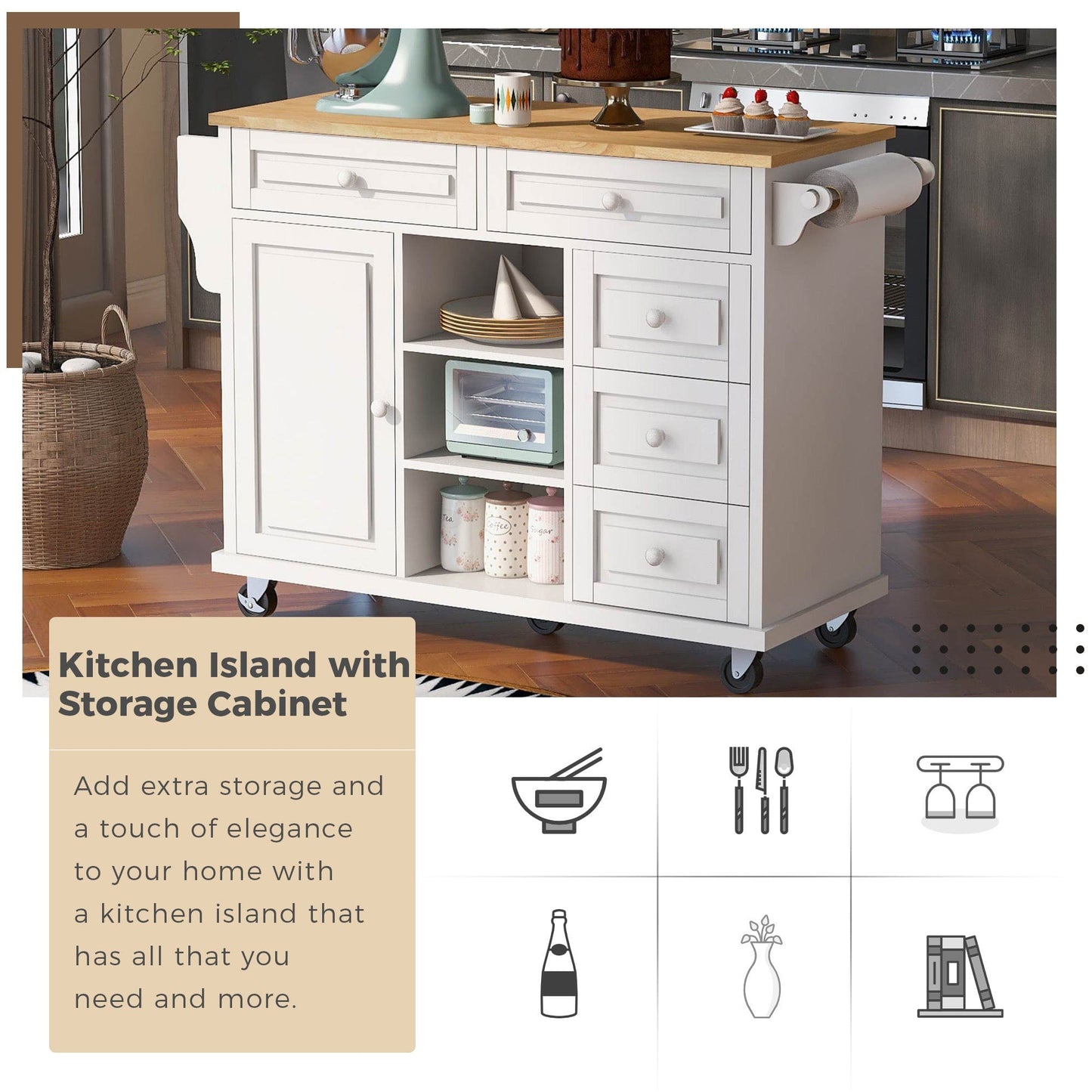 1st Choice Furniture Direct 1st Choice Efficient Organization Kitchen Cart and Stylish Mobility