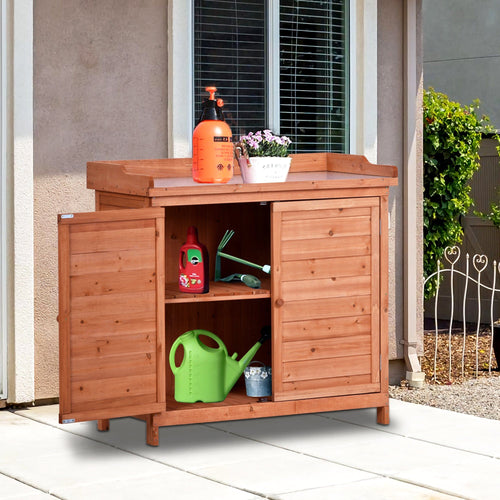 1st Choice Furniture Direct 1st Choice Outdoor Potting Bench - Rustic Wood Table with Storage