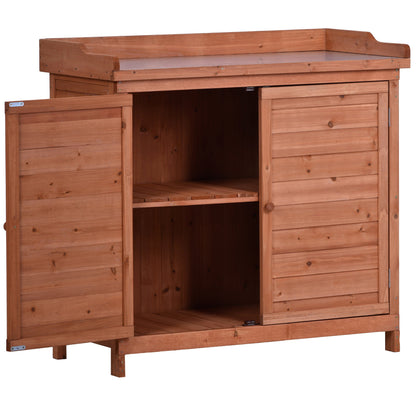 1st Choice Furniture Direct 1st Choice Outdoor Potting Bench - Rustic Wood Table with Storage