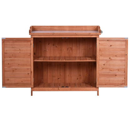 1st Choice Furniture Direct 1st Choice Outdoor Potting Bench - Rustic Wood Table with Storage
