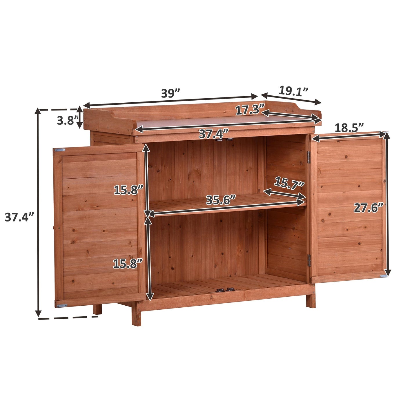 1st Choice Furniture Direct 1st Choice Outdoor Potting Bench - Rustic Wood Table with Storage