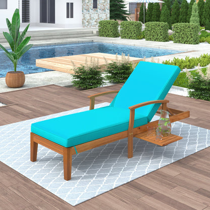 1st Choice Furniture Direct 1st Choice Outdoor Wood Chaise Lounge Daybed with Wheels & Cup Table