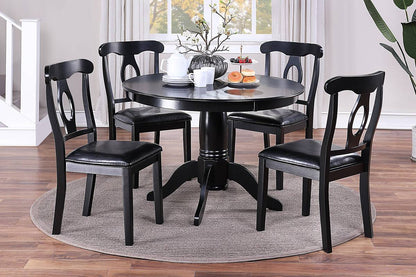 1st Choice Furniture Direct 1st Choice Round Table and Chairs Complete Dining Set in Classic Black