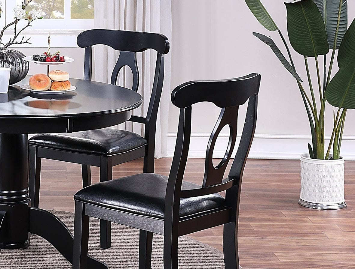 1st Choice Furniture Direct 1st Choice Round Table and Chairs Complete Dining Set in Classic Black