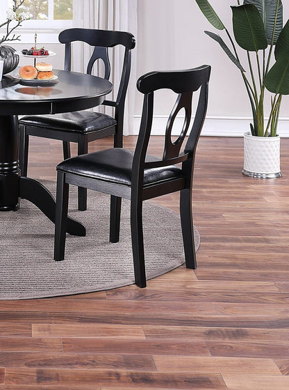 1st Choice Furniture Direct 1st Choice Round Table and Chairs Complete Dining Set in Classic Black