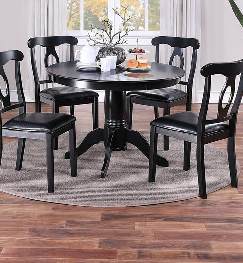 1st Choice Furniture Direct 1st Choice Round Table and Chairs Complete Dining Set in Classic Black