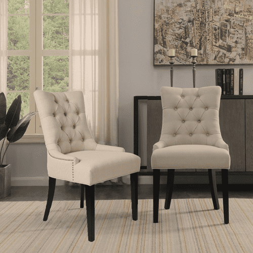 1st Choice Furniture Direct 1st Choice Set of 2 Dining Chairs with Silver Nailhead for Living Room