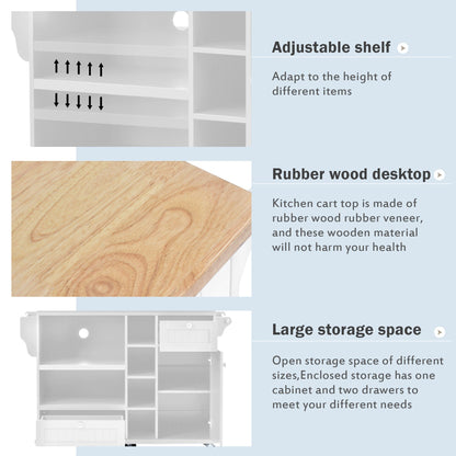 1st Choice Furniture Direct 1st Choice Sturdy Island Cart with Storage Cabinet and Two Locking Wheels