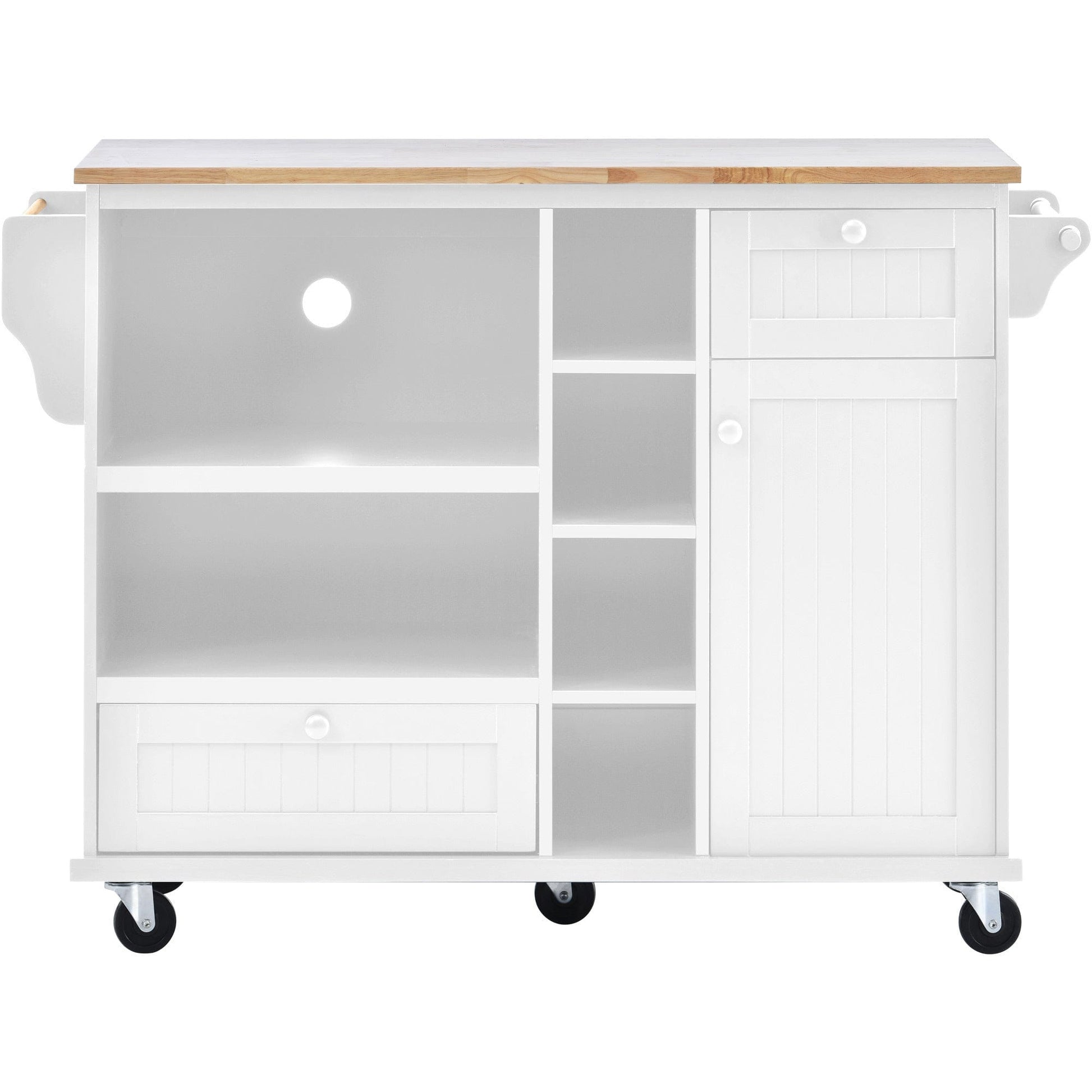 1st Choice Furniture Direct 1st Choice Sturdy Island Cart with Storage Cabinet and Two Locking Wheels