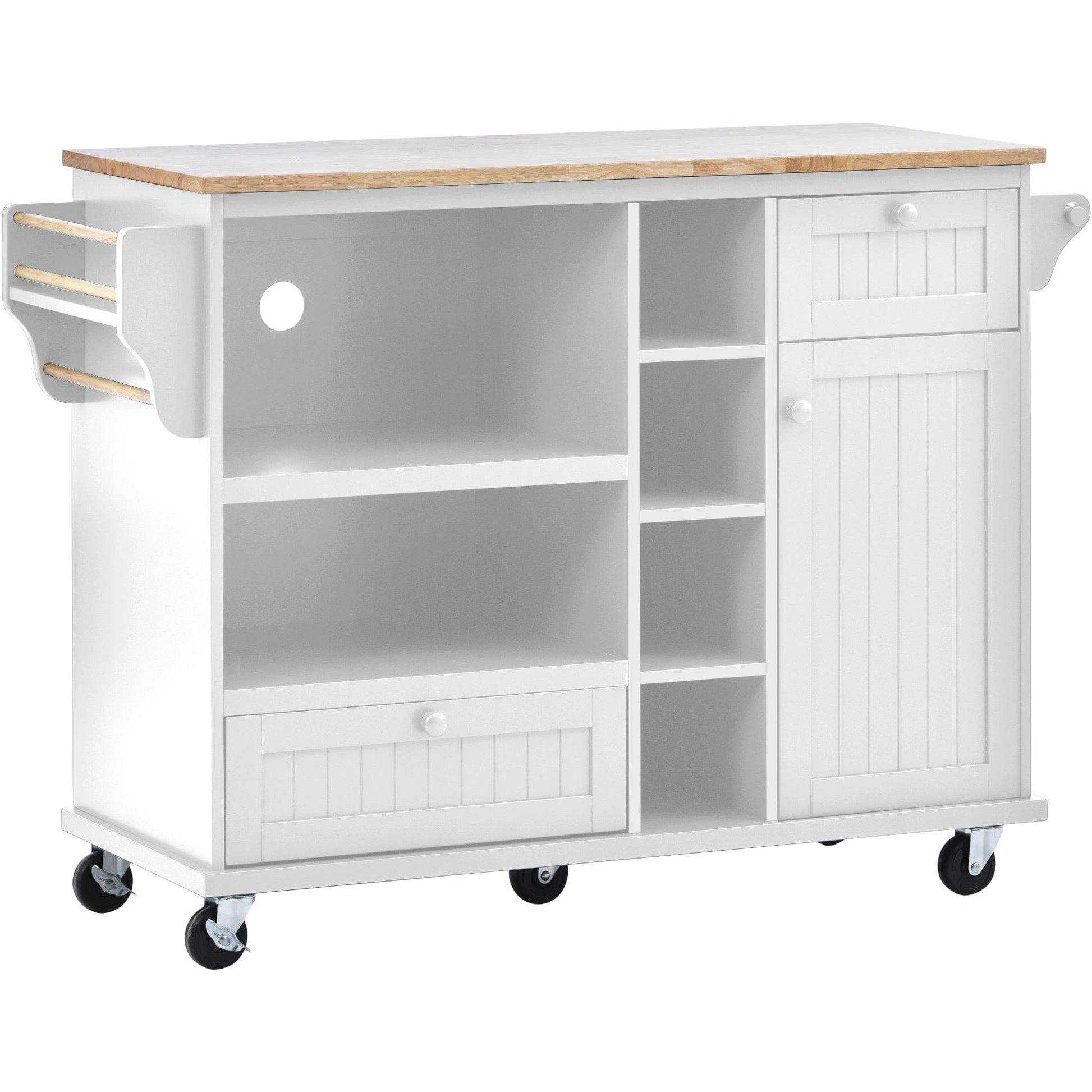 1st Choice Furniture Direct 1st Choice Sturdy Island Cart with Storage Cabinet and Two Locking Wheels