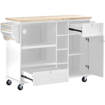 1st Choice Furniture Direct 1st Choice Sturdy Island Cart with Storage Cabinet and Two Locking Wheels