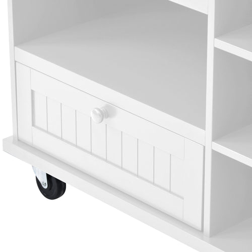 1st Choice Furniture Direct 1st Choice Sturdy Island Cart with Storage Cabinet and Two Locking Wheels