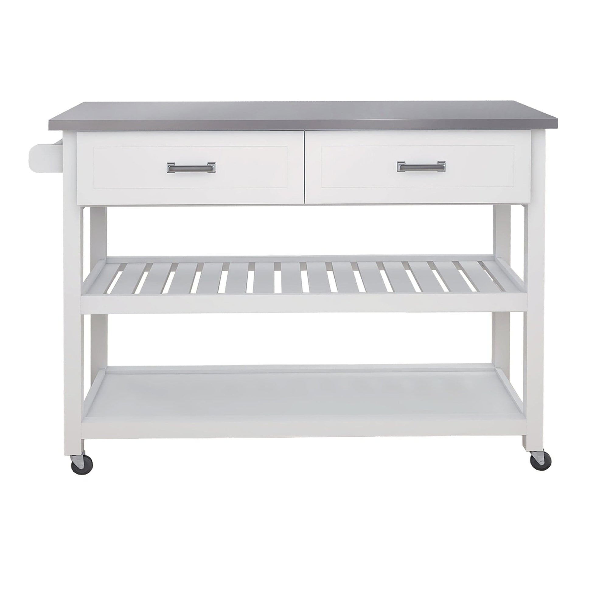 1st Choice Furniture Direct 1st Choice Stylish Organization Stainless Steel Table Top White Kitchen Cart