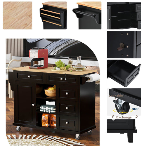1st Choice Furniture Direct 1st Choice Versatile Rolling Mobile Kitchen Island Cart with Storage