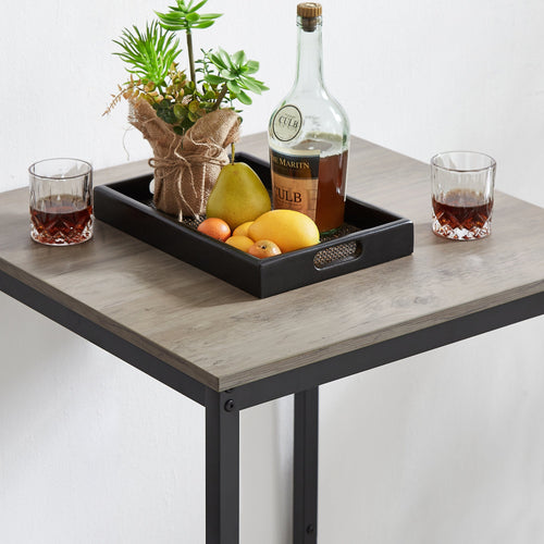 1st Choice Furniture Direct 3 PC Table Set 1st Choice Grey Bar Table & Stool Set  w/2 Seats w/ PU Soft Backrests