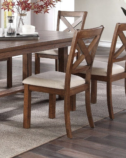1st Choice Furniture Direct 6pc Dining Table 1st Choice Modern 6-Piece Wooden Dining Table in Natural Brown Finish