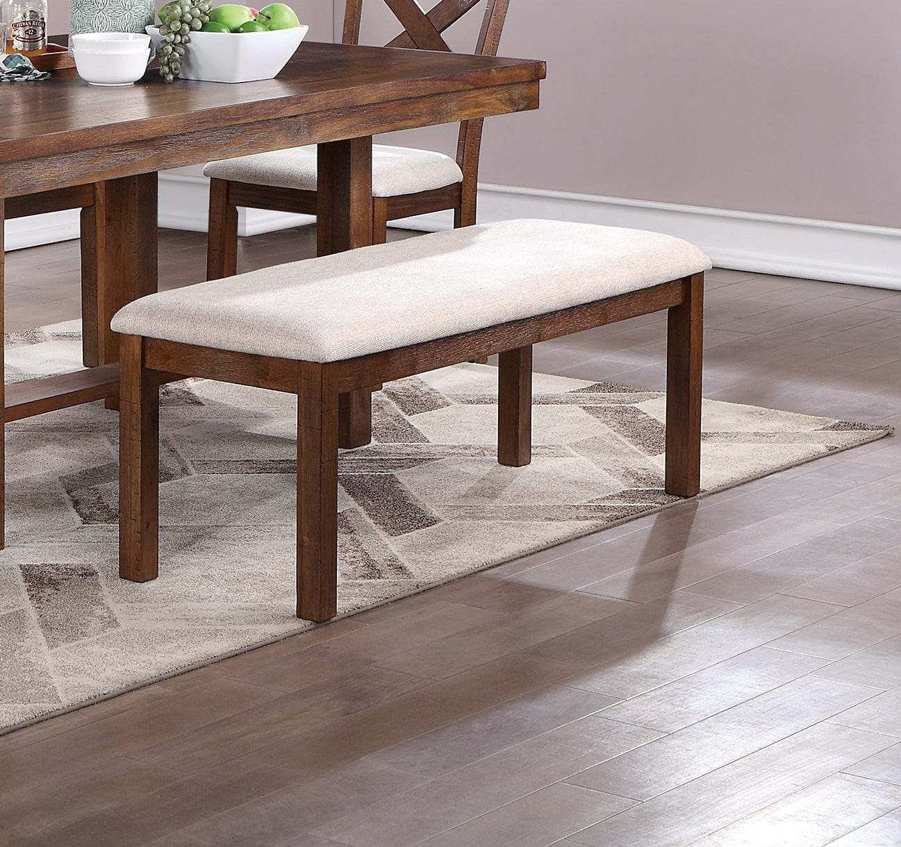 1st Choice Furniture Direct 6pc Dining Table 1st Choice Modern 6-Piece Wooden Dining Table in Natural Brown Finish