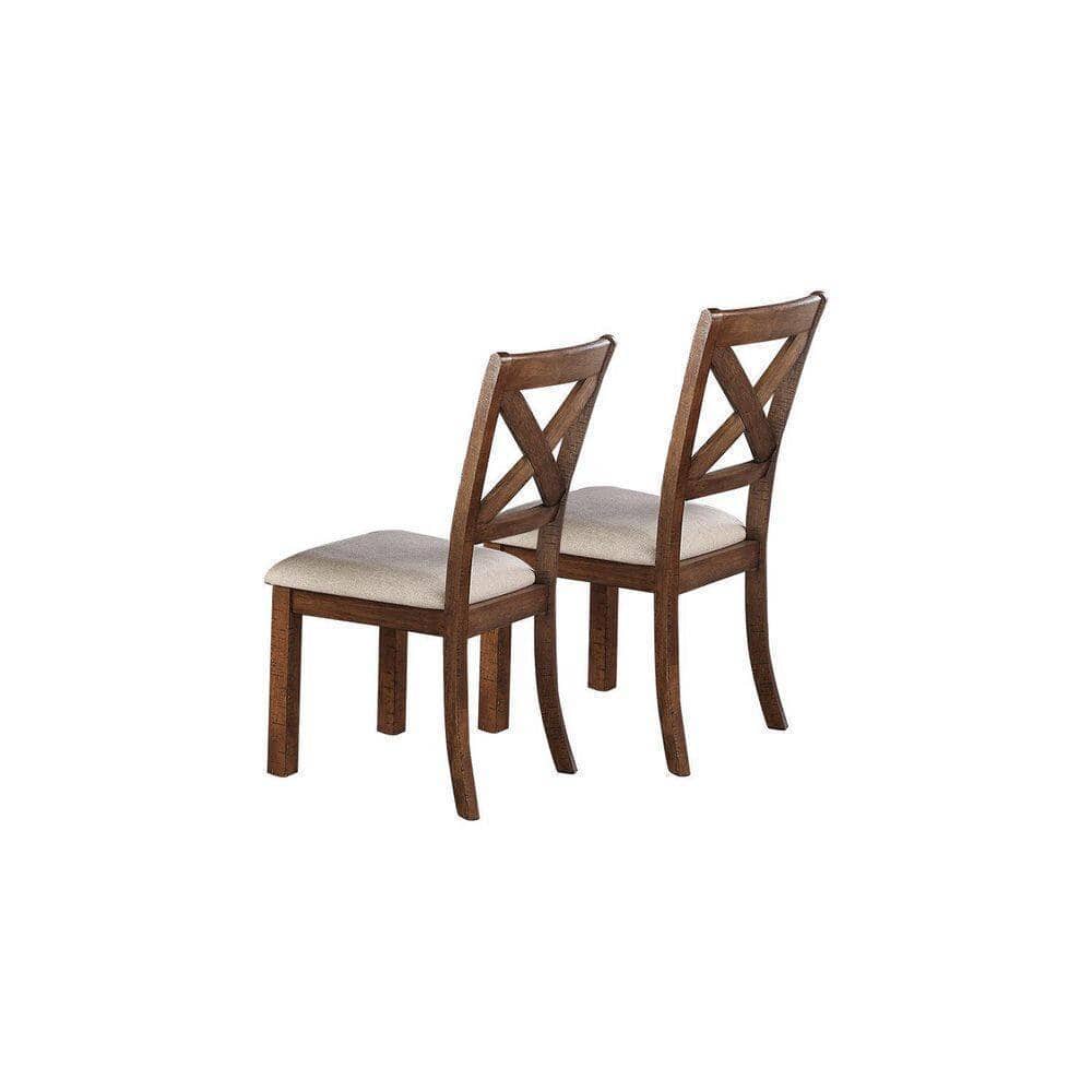 Natural finish wood online dining chairs