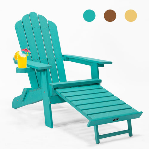 1st Choice Furniture Direct Adirondack Chair 1st Choice Folding Adirondack Chair with Pull-out Ottoman in Green Finish