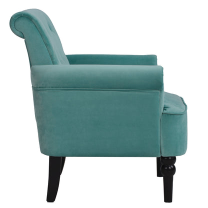 1st Choice Furniture Direct Arm Chair Cushions 1st Choice Elegant Teal Velvet Accent Armchair with Button Tufting