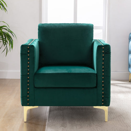 1st Choice Furniture Direct Arm Chair Cushions 1st Choice Green Velvet Tufted Buttons Armchair with Steel Legs